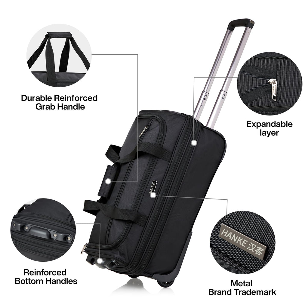 Expandable Carry On Luggage with Wheels Foldable Duffle Bag S5914