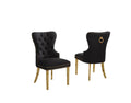 Black Boucle Upholstered Dining Chairs Set of 2 W639