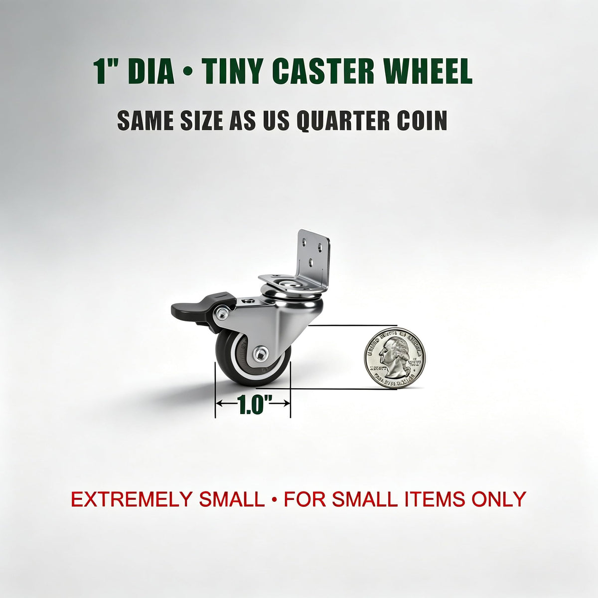 1" Low Profile Caster Wheels Set of 4 K53970