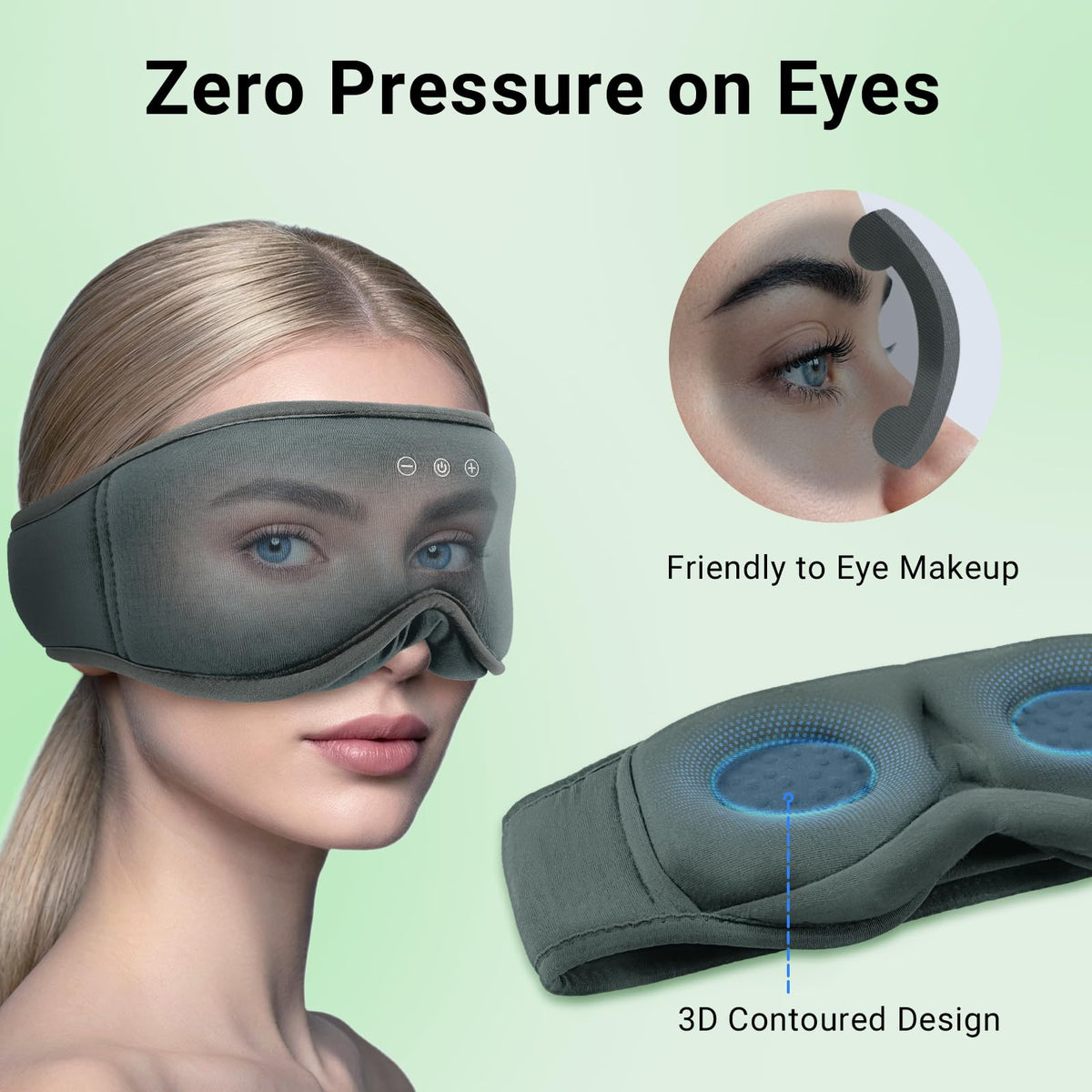 Bamboo Cotton Sleep Mask with Bluetooth Headphones T43419