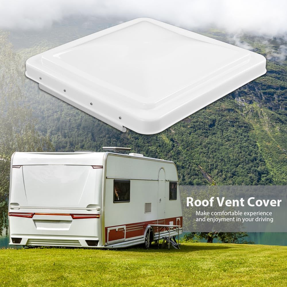 White 14" x 14" RV Roof Vent Cover 2pcs T92020