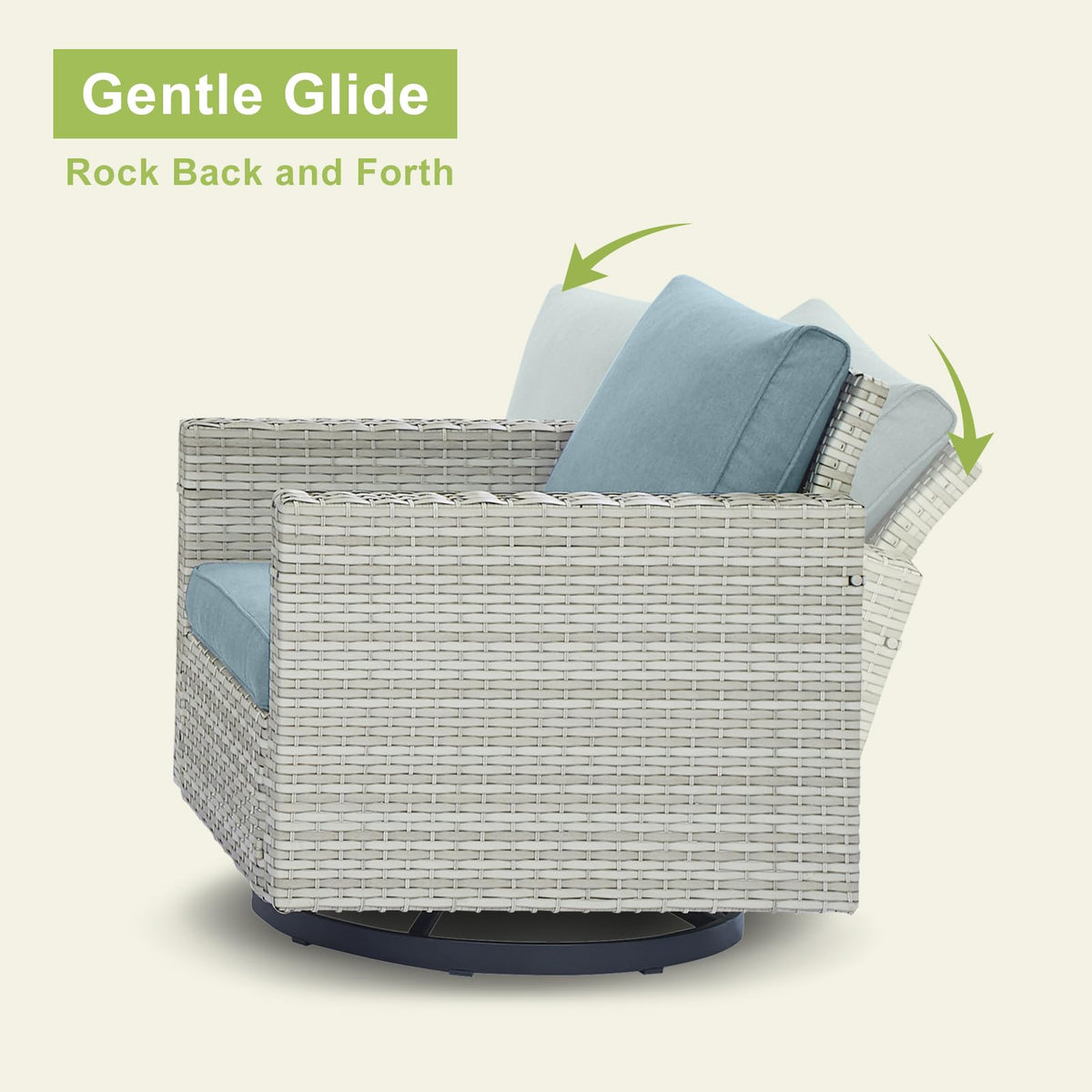 8 Piece Wicker Patio Conversation Set with Swivel Rocker Chairs E4884