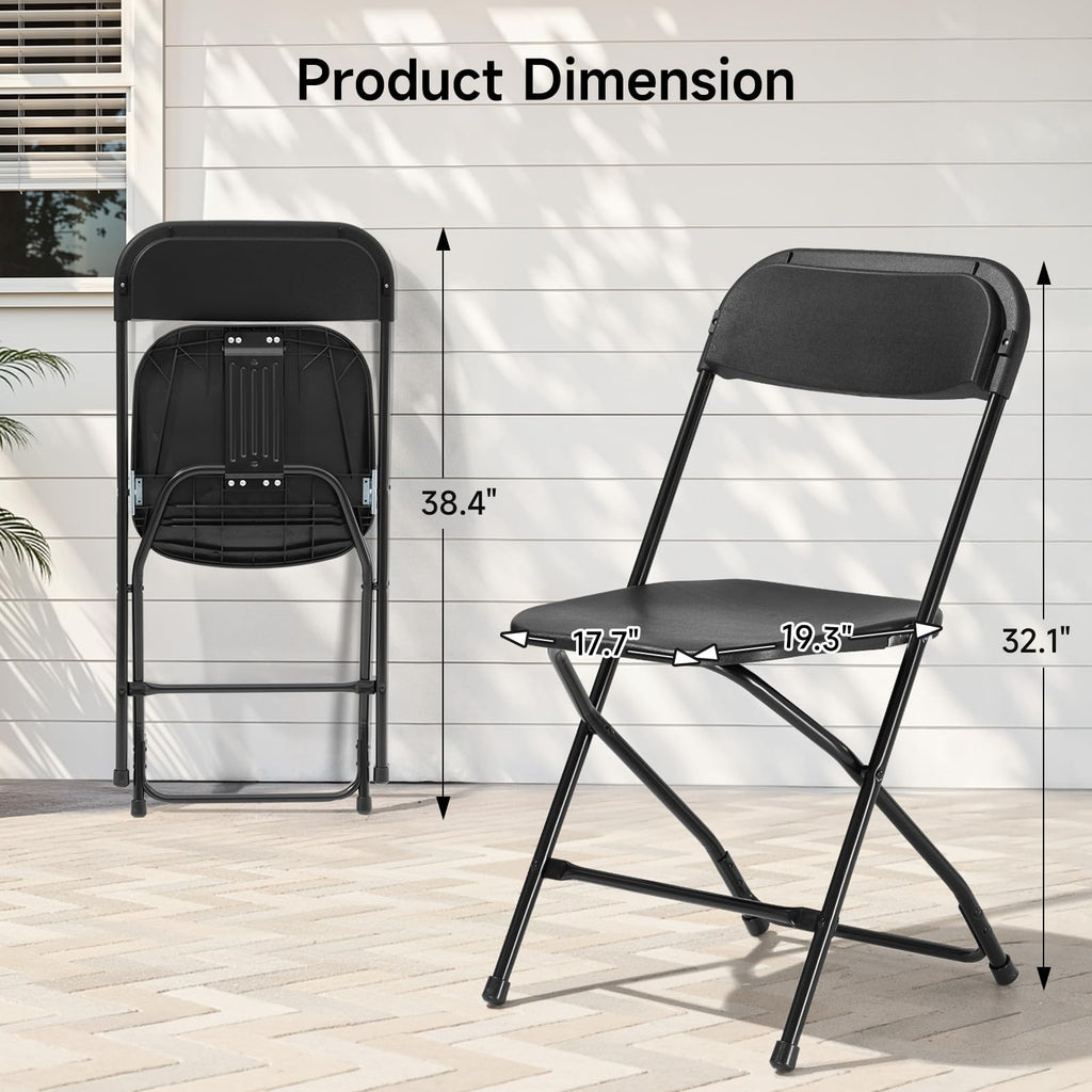Folding Chairs 10 Pack 550LBS Capacity Heavy Duty Black G577537