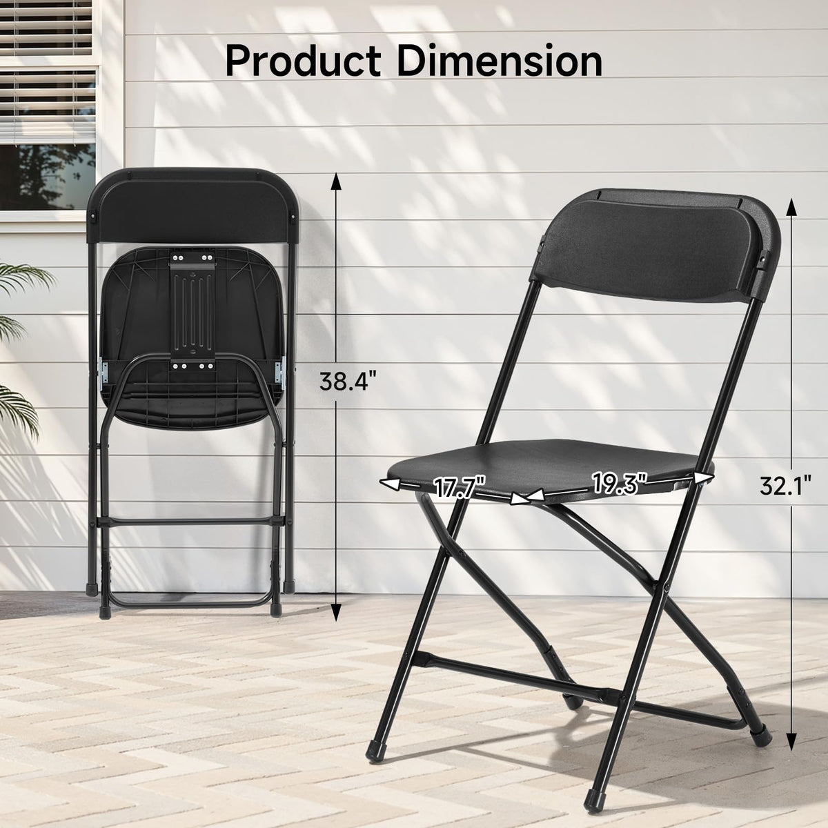 Folding Chairs 10 Pack 550LBS Capacity Heavy Duty Black G577537