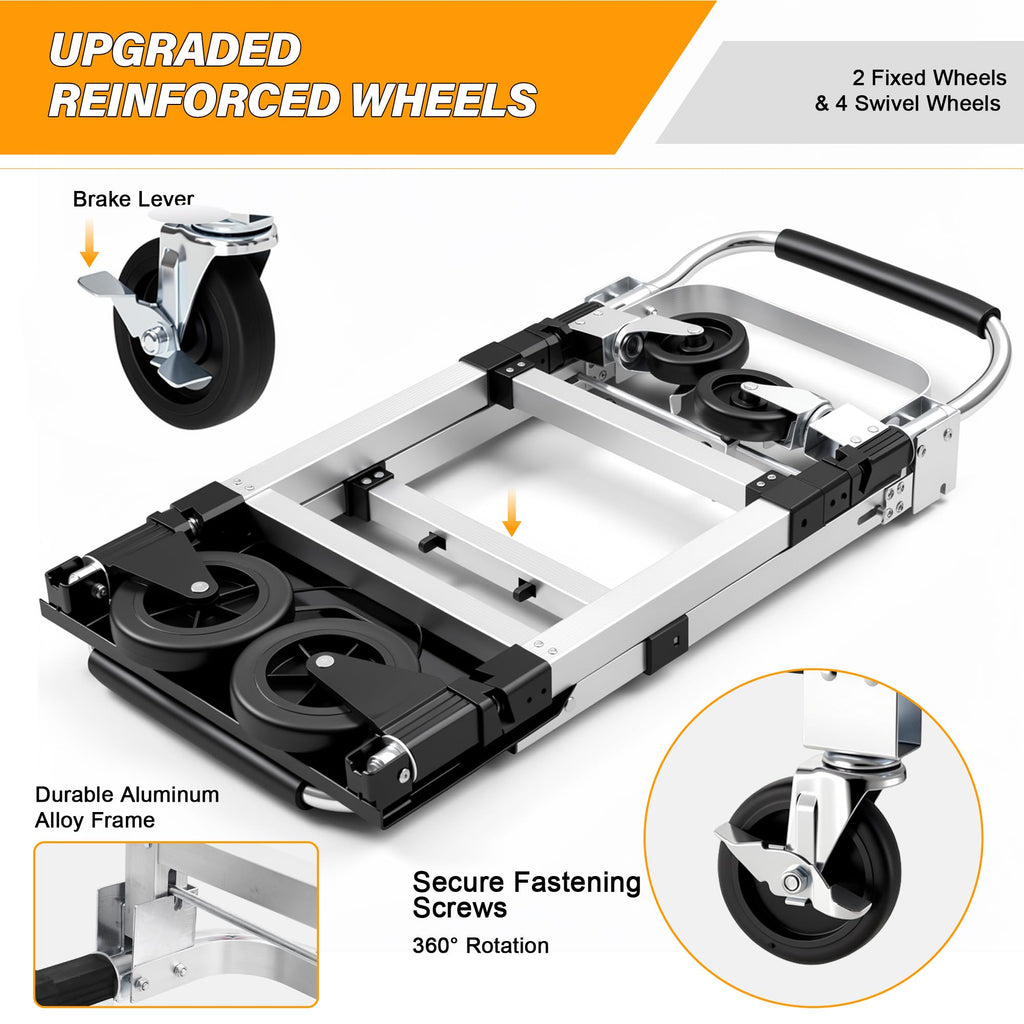 3 in 1 Convertible Folding Hand Truck with 2 Straps V444052