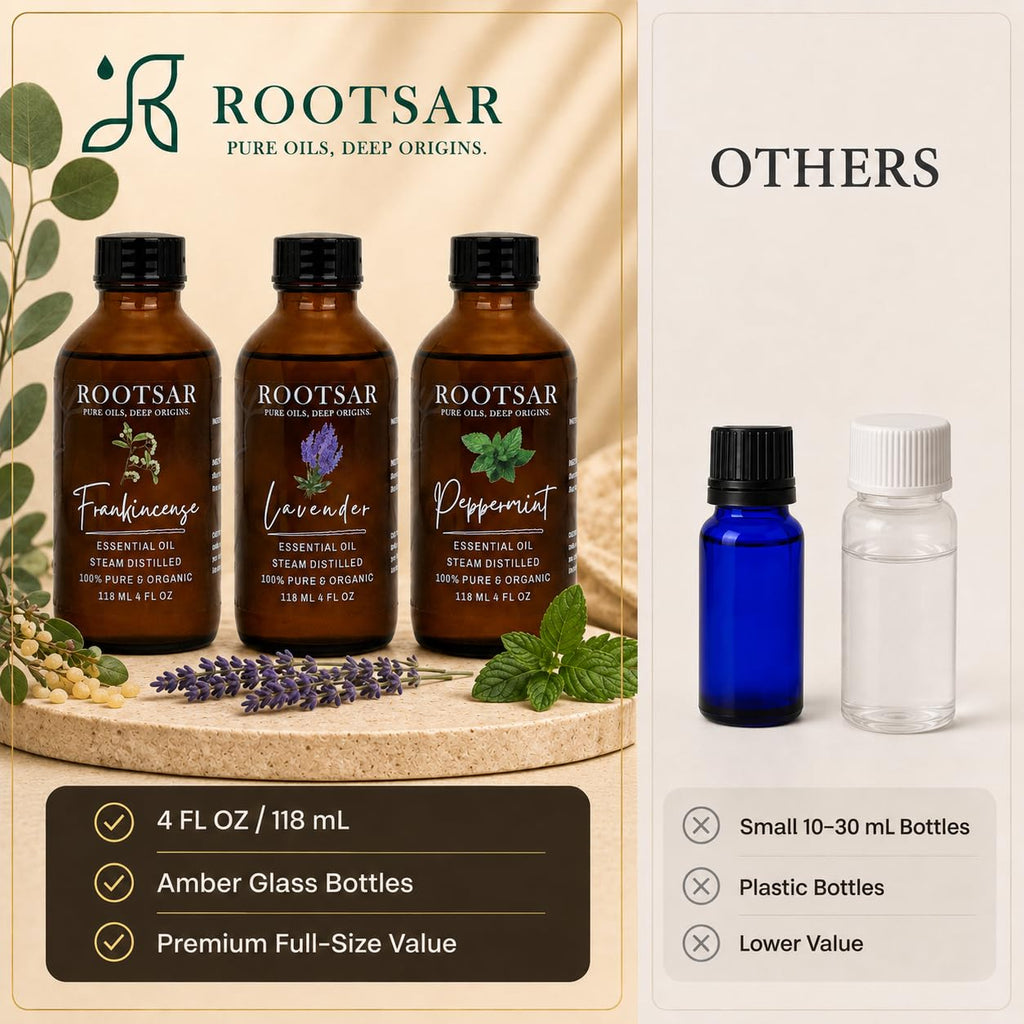 3 Pack Lavender Frankincense Peppermint Essential Oils 4 Fl Oz O328