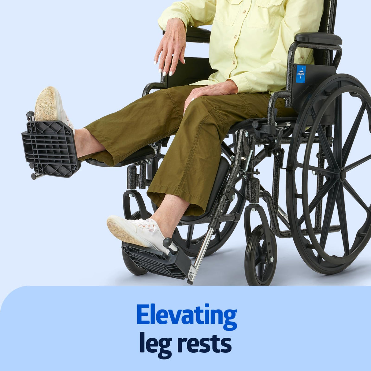 Lightweight Wheelchair with Swing-Back Desk-Length Arms and Elevating Leg Rests Y45154