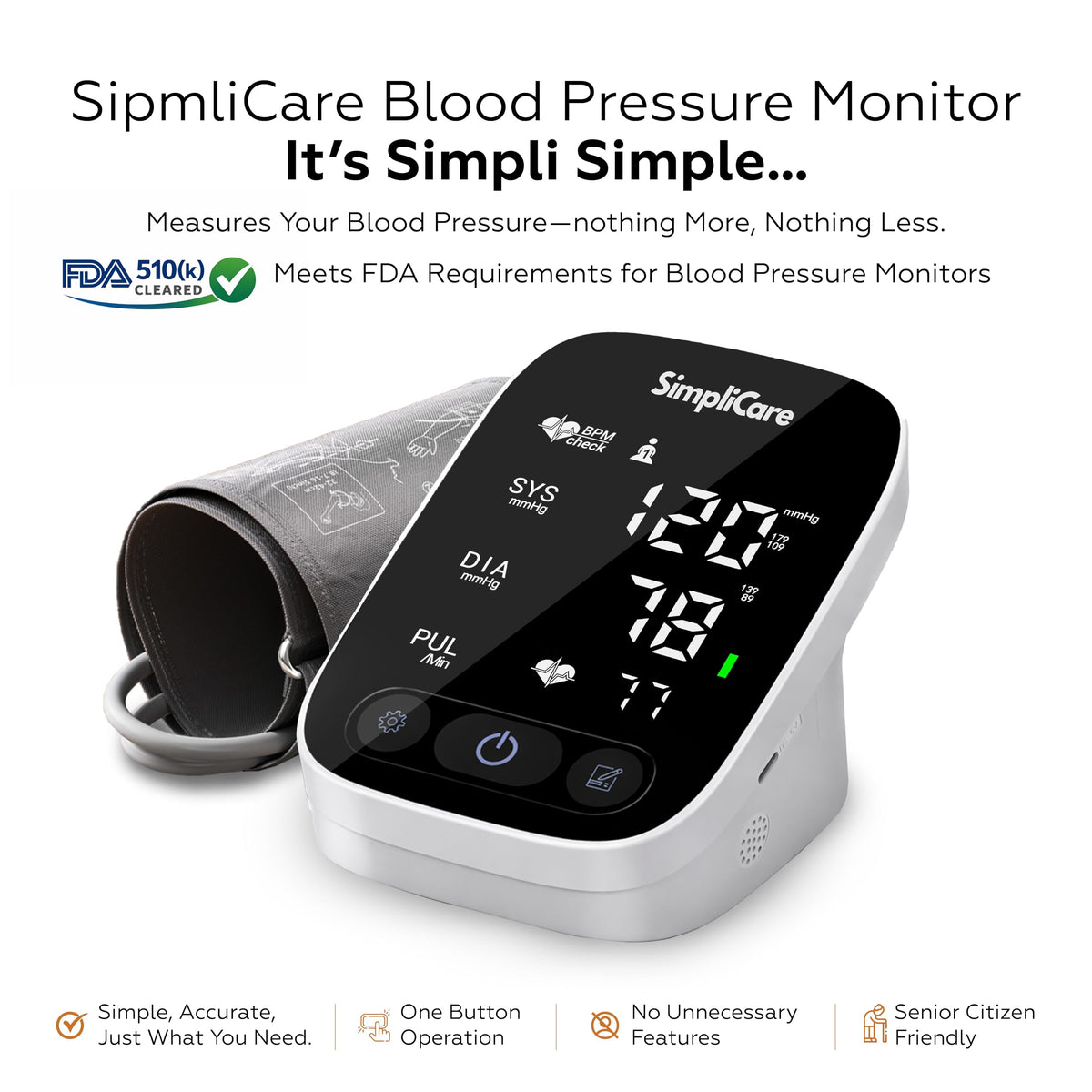 Blood Pressure Monitor with XL Cuff and LED Display U930088
