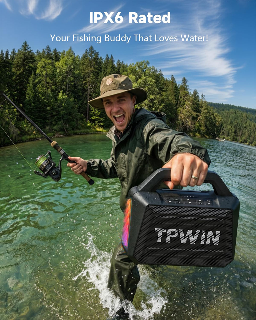 80W IPX6 Waterproof Portable Bluetooth Speaker C682684