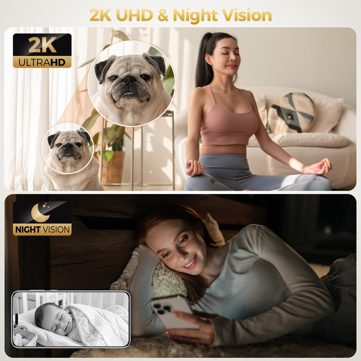 2K Indoor Security Camera 4-Pack with Night Vision L306
