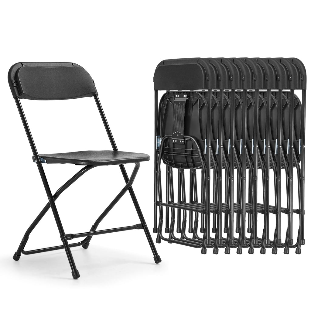 Folding Chairs 10 Pack 550LBS Capacity Heavy Duty Black G577537
