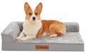 Memory Foam Orthopedic Dog Bed with Removable Waterproof Cover, 35x23 Inches, Light Grey E549985