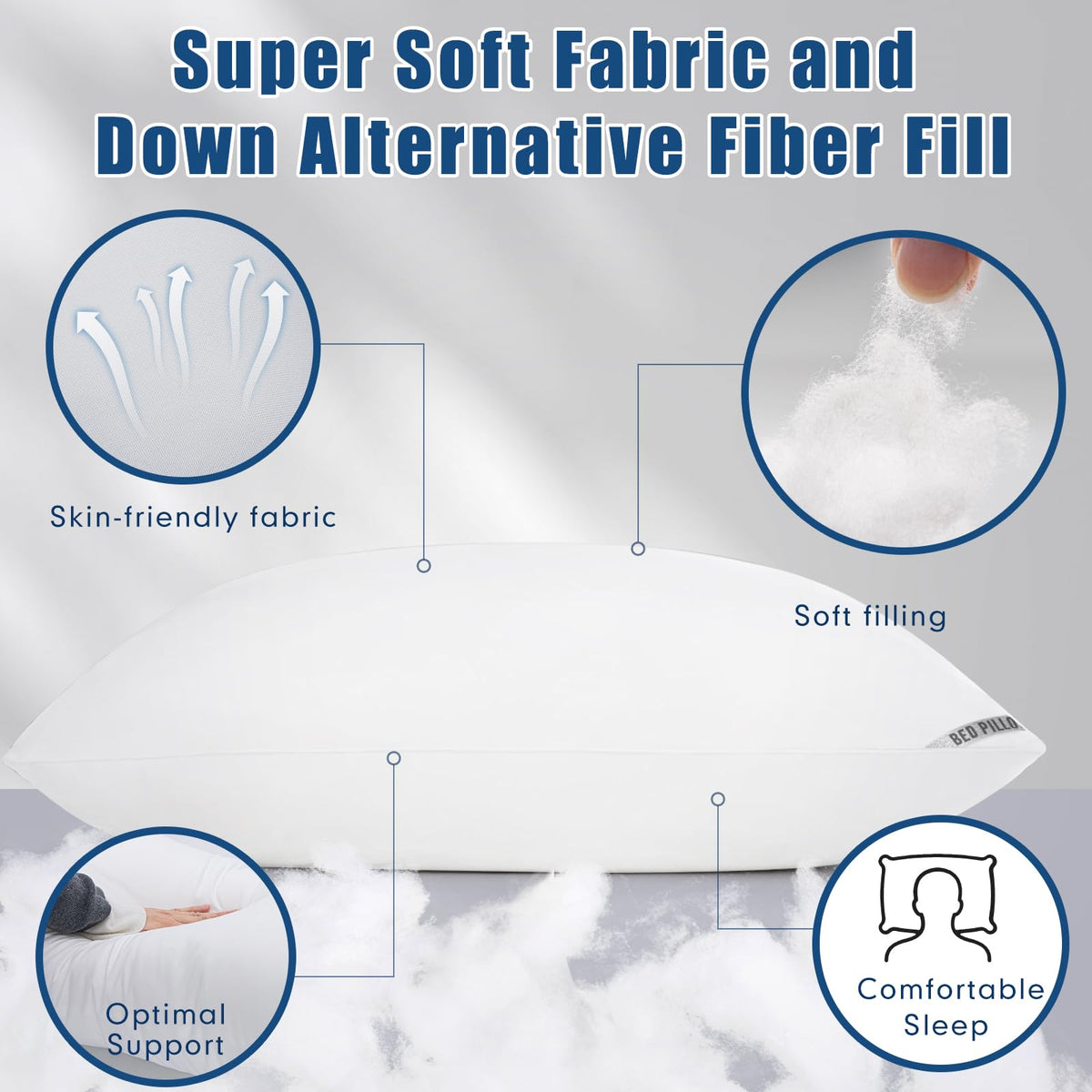 King Size 2 Pack Bed Pillows J627