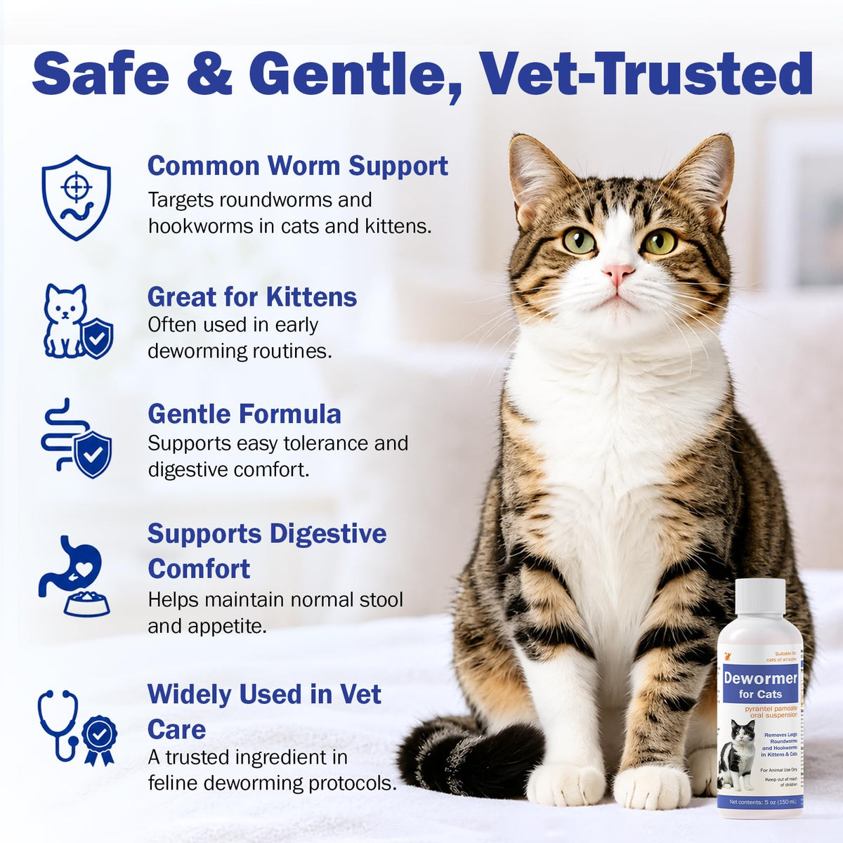 Pyrantel Pamoate Oral Dewormer for Cats & Kittens J1764