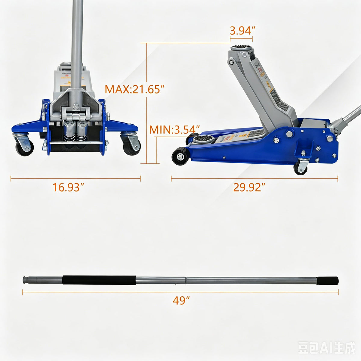 5 Ton Ultra Low Profile Hydraulic Floor Jack Z6163
