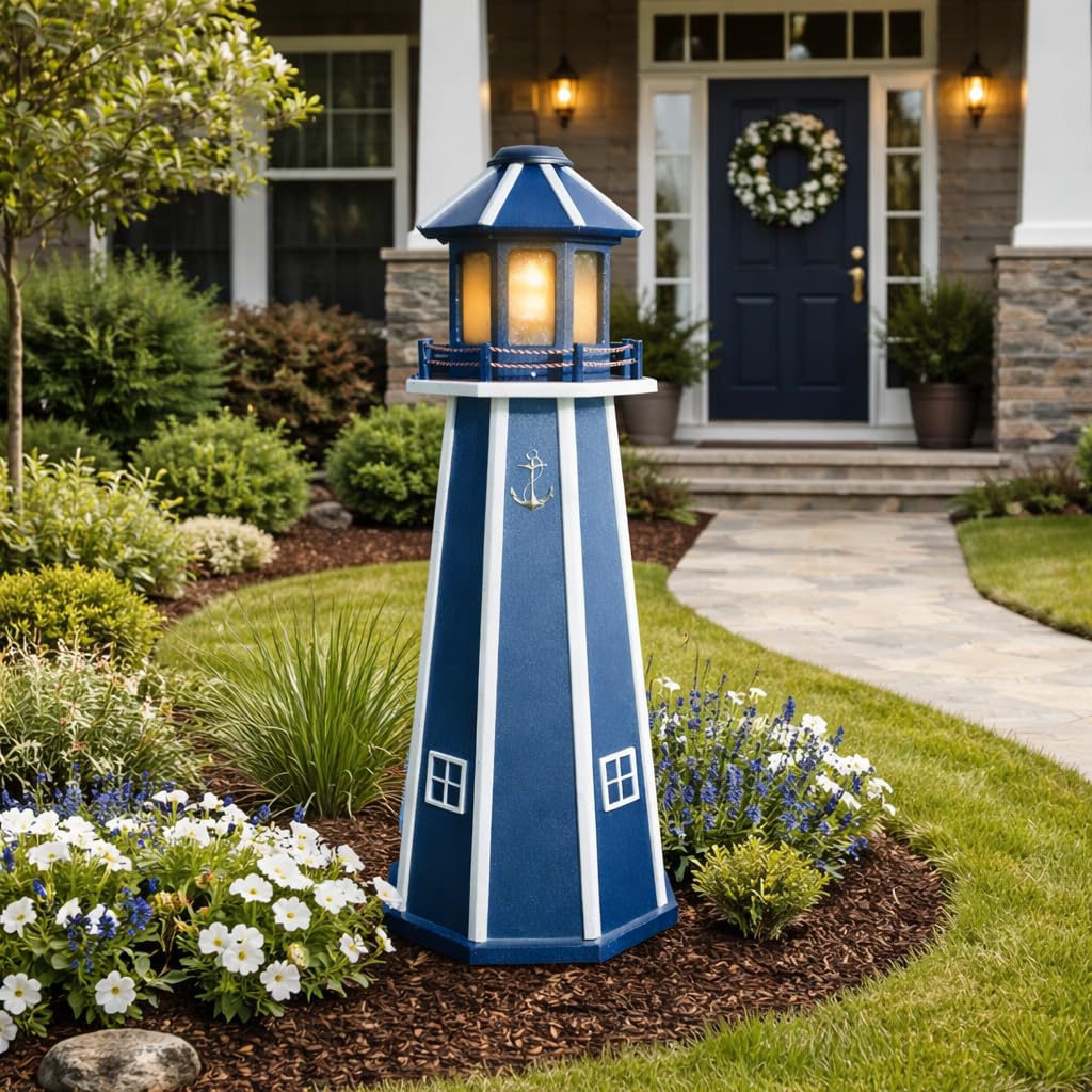 Navy 4ft Solar Lighthouse R51982