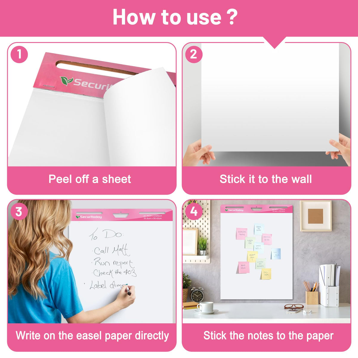Sticky Easel Pad 25 x 30 Inch Flip Chart Paper 30 Sheets 4 Pads K271084