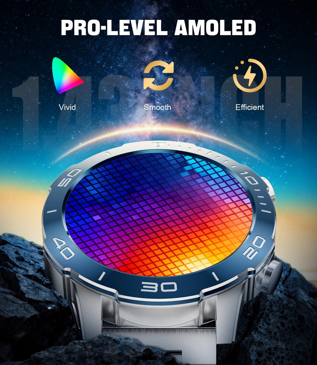 Smart Watch with Heart Rate SpO2 Sleep Monitor IP68 Waterproof Silver Blue 40mm J9107