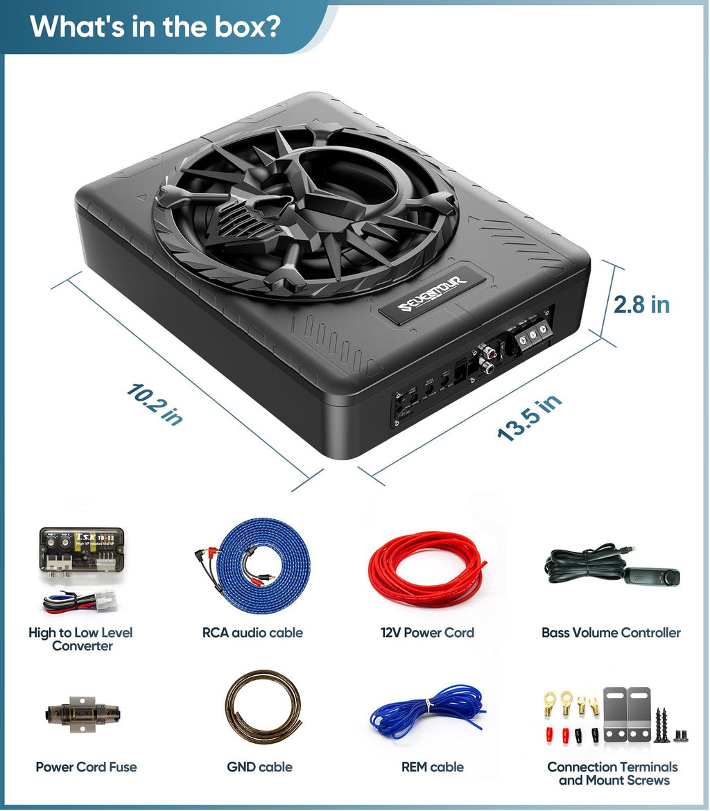 1200W Under Seat Car Subwoofer and Amp W7635
