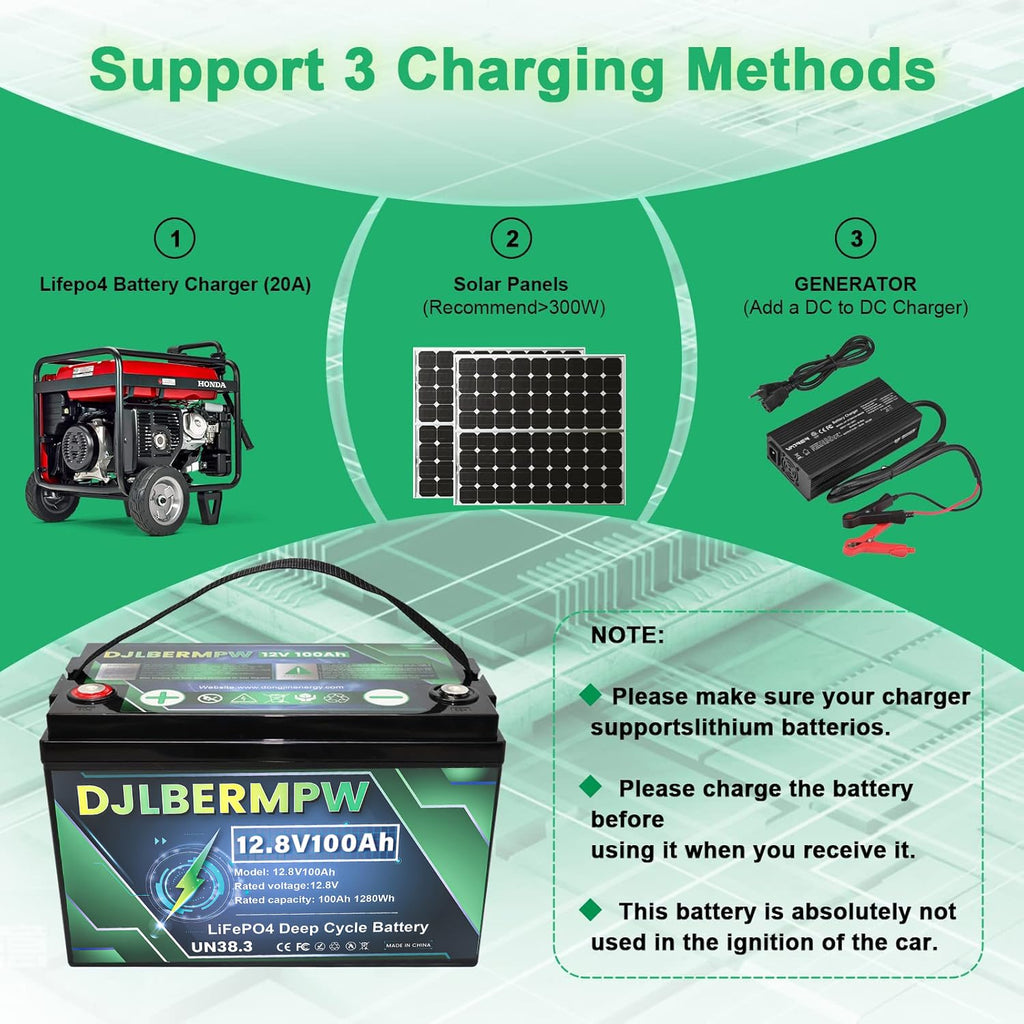 12.8V 100Ah LiFePO4 Lithium Battery E9435