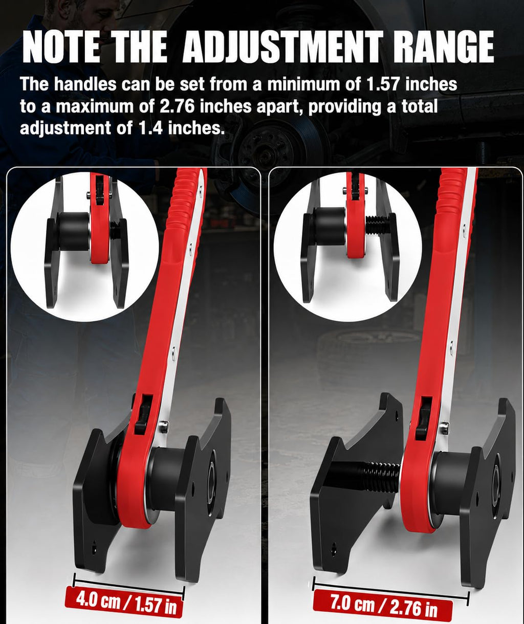 Brake Caliper Compression Tool with 2 Steel Plates and 2 Hooks Q4341