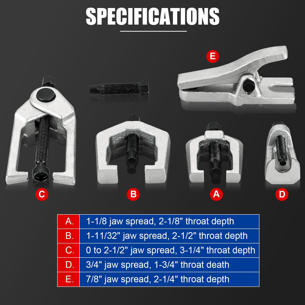 5pcs Ball Joint Separator Pitman Arm Puller Tie Rod End Tool Set O4139