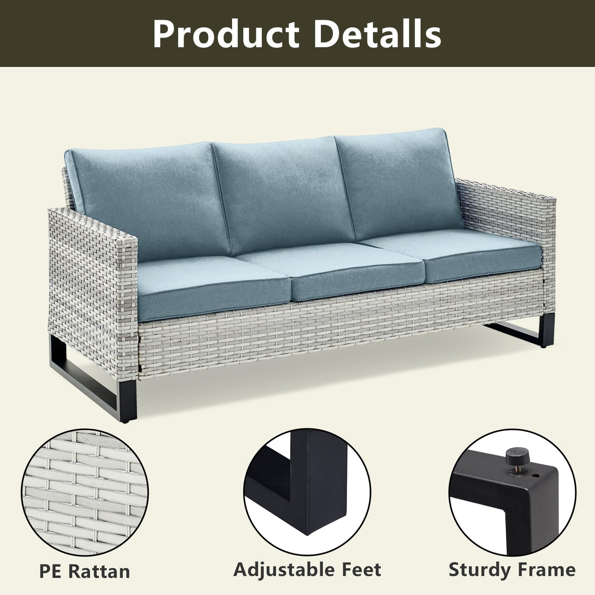 8 Piece Wicker Patio Conversation Set with Swivel Rocker Chairs E4884