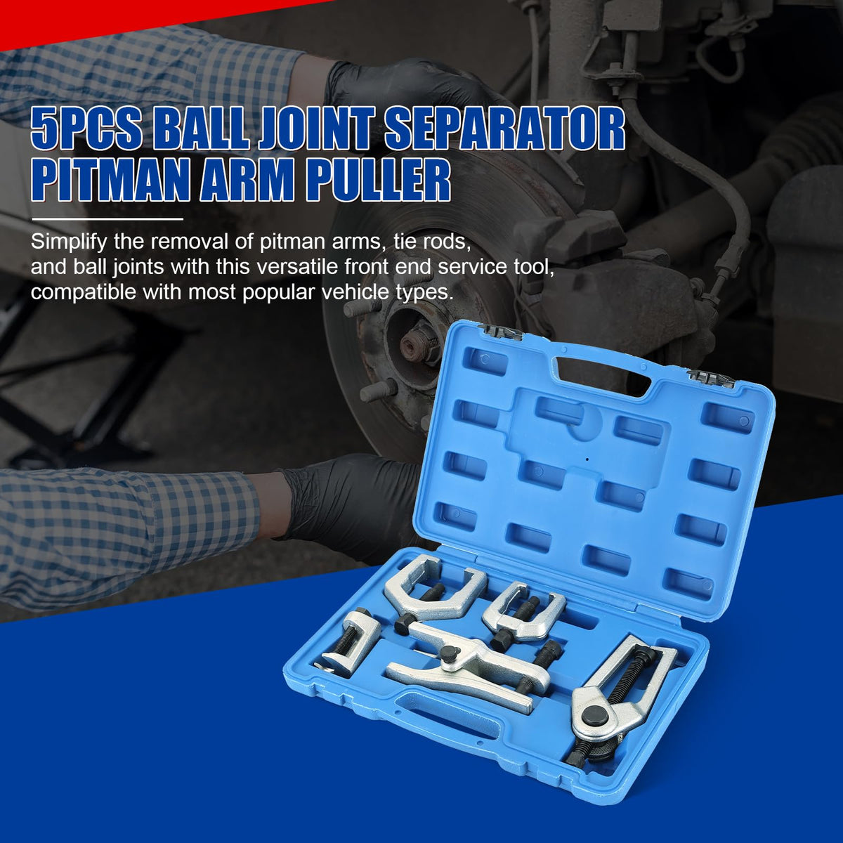 5pcs Ball Joint Separator Pitman Arm Puller Tie Rod End Tool Set O4139