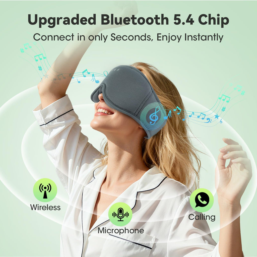 Bamboo Cotton Sleep Mask with Bluetooth Headphones T43419