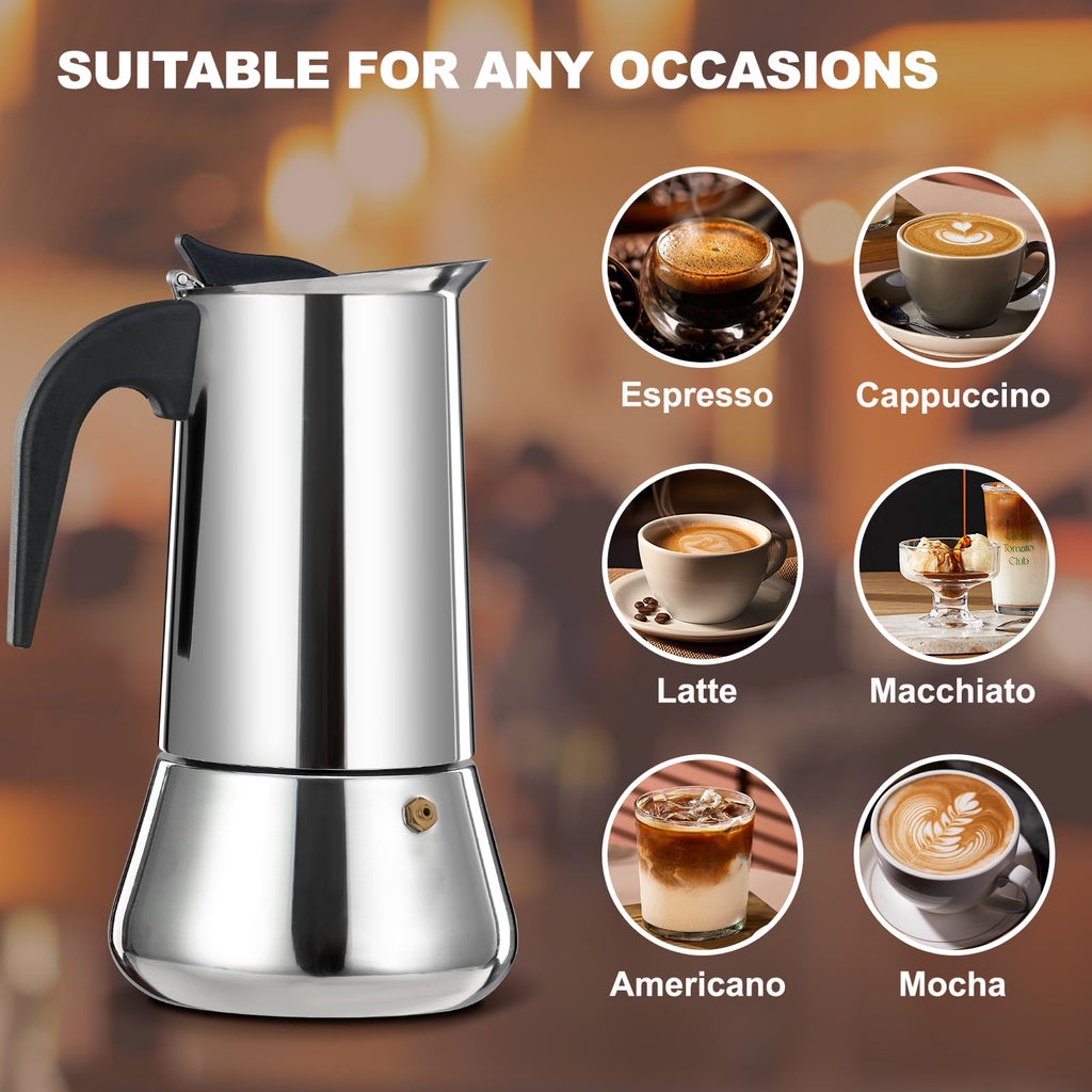 12 Cup Stainless Steel Stovetop Espresso Maker Moka Pot Z513
