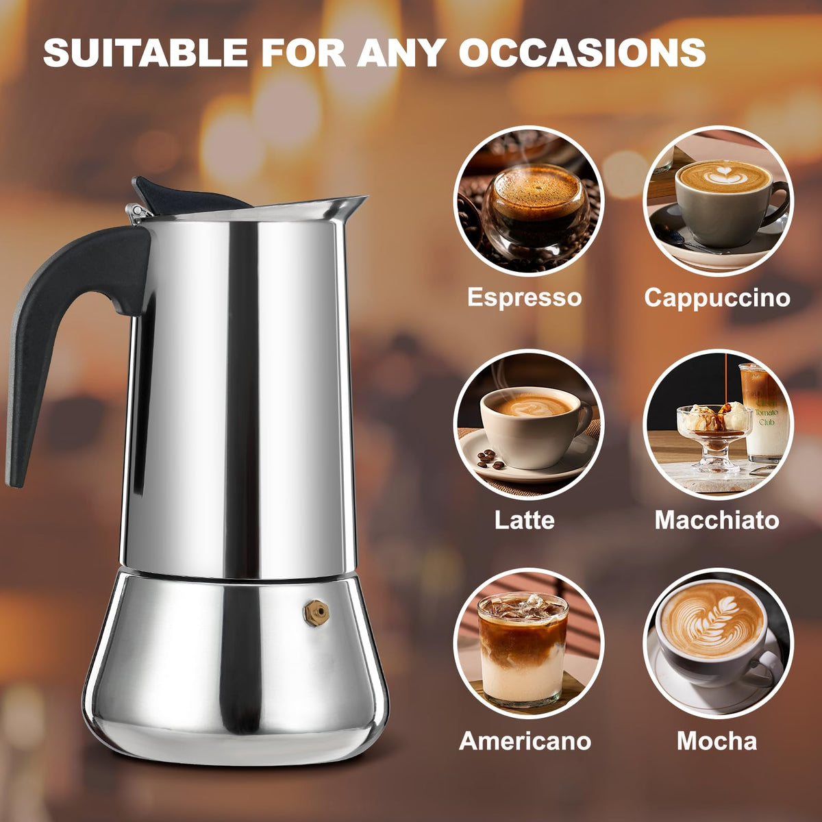 12 Cup Stainless Steel Stovetop Espresso Maker Moka Pot Z513