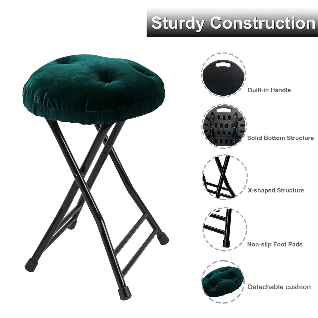 Folding Stool with 2 Pack Seat Cushion D76130