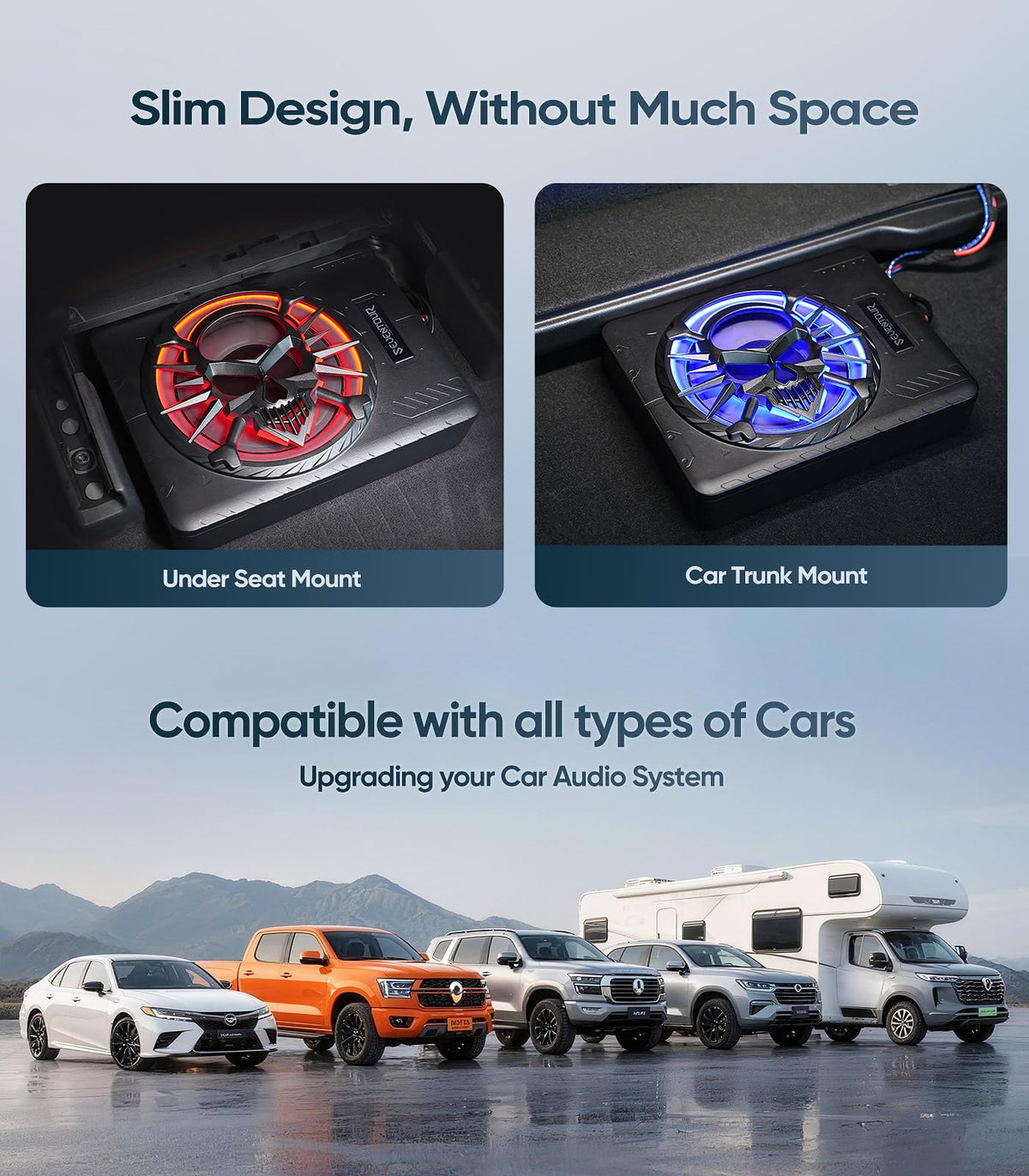 1200W Under Seat Car Subwoofer and Amp W7635