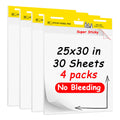 Self Stick Flip Chart Paper 25 in x 30 in 30 Sheets 4 Pad Pack White Q749