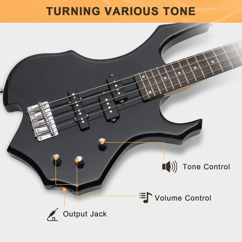 Electric Bass Guitar 4 Strings Full Size Right Hand with Bag W1258