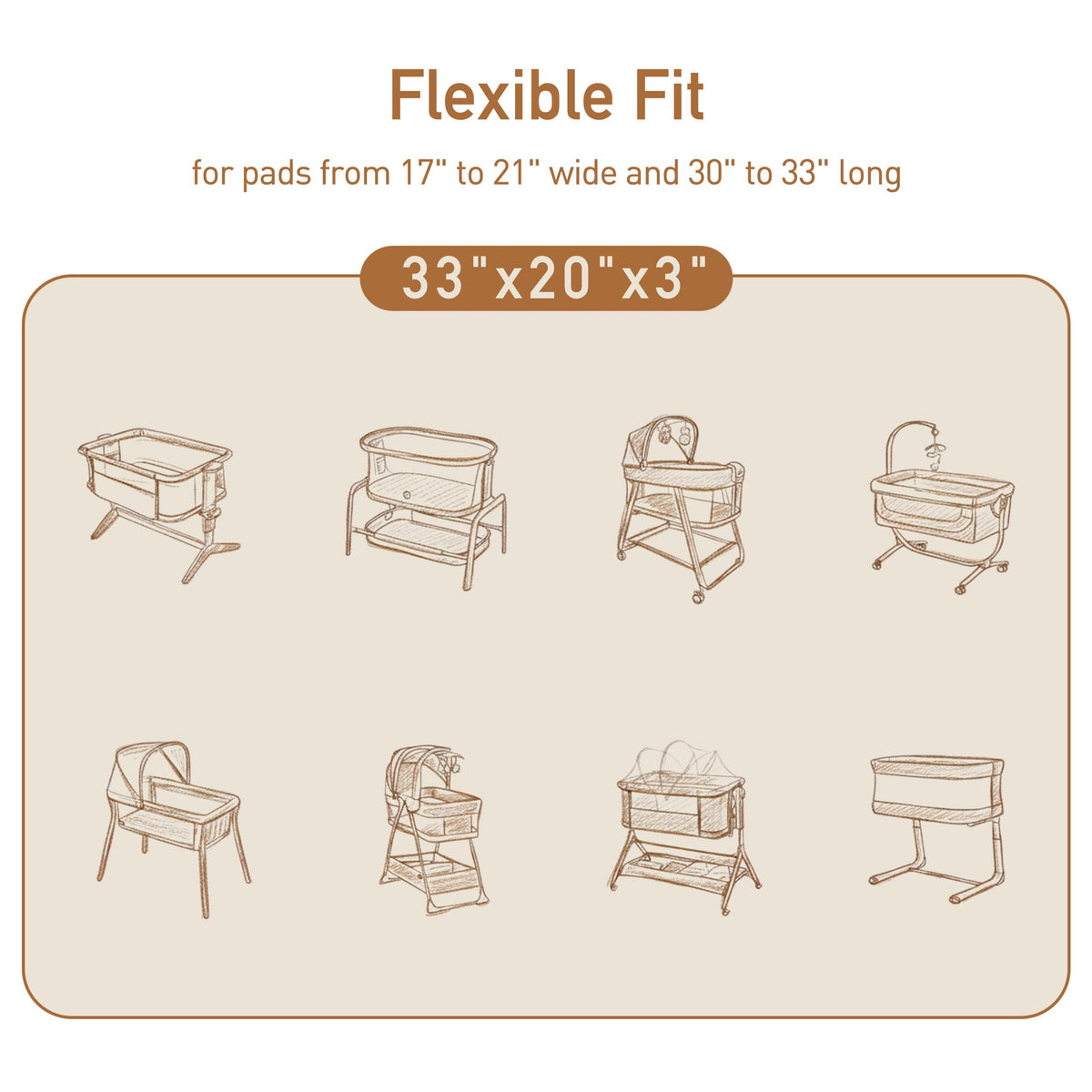 Baby Bedside Sleeper Bassinet Sheets 33x20 Inch 4 Pack R73119