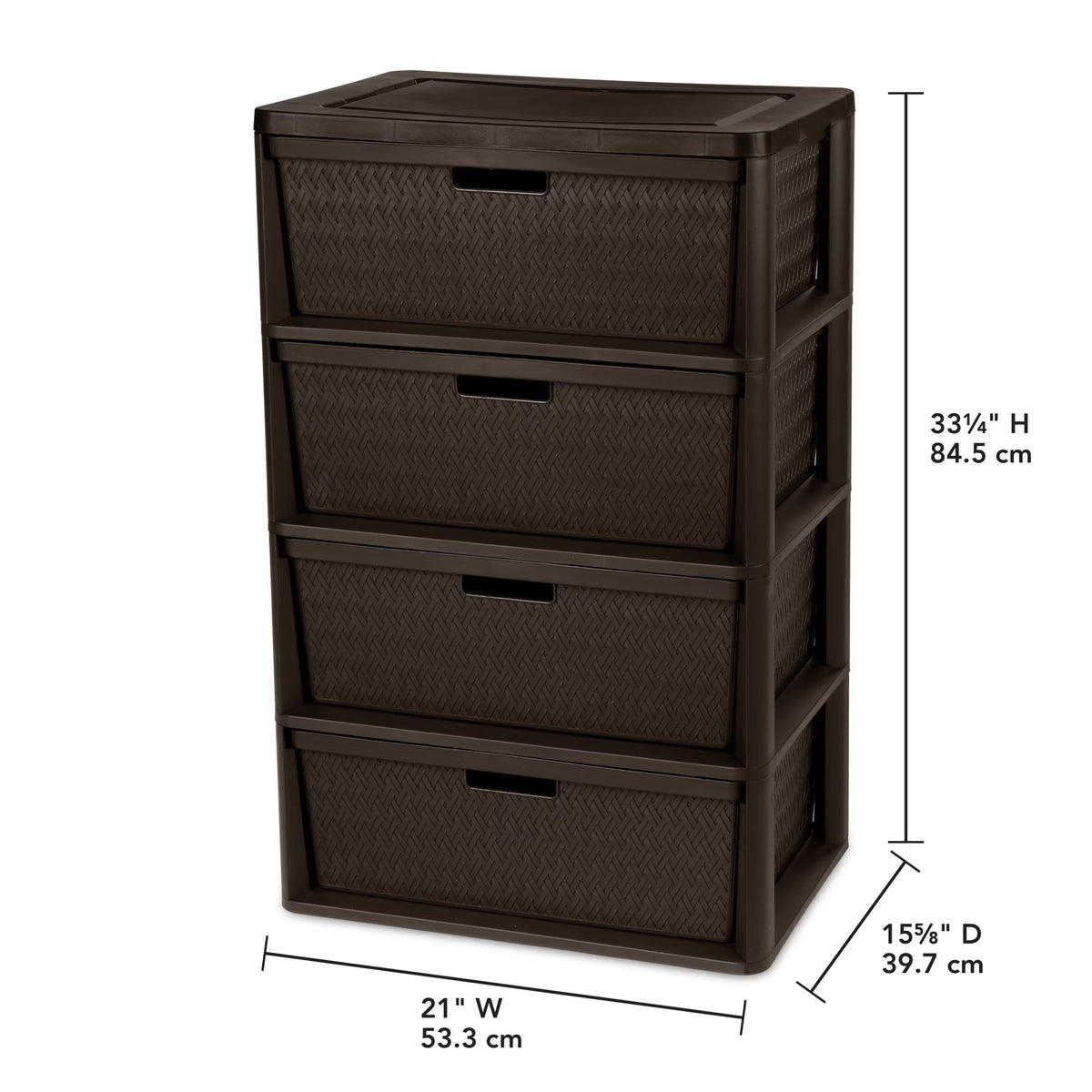 Brown 4 Drawer Plastic Storage Organizer T932