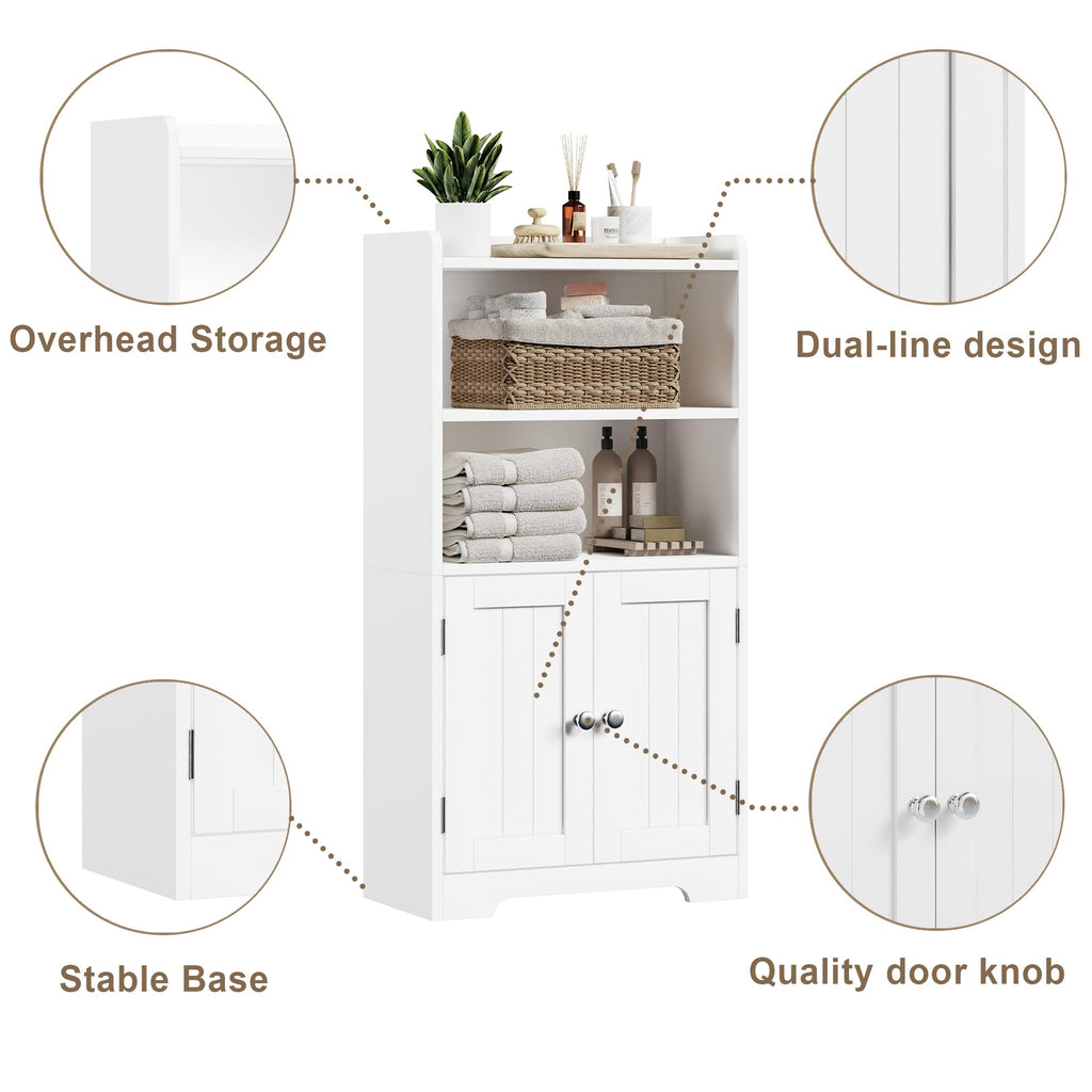 Small Bathroom Storage Cabinet with 2 Door and Shelves Q91770