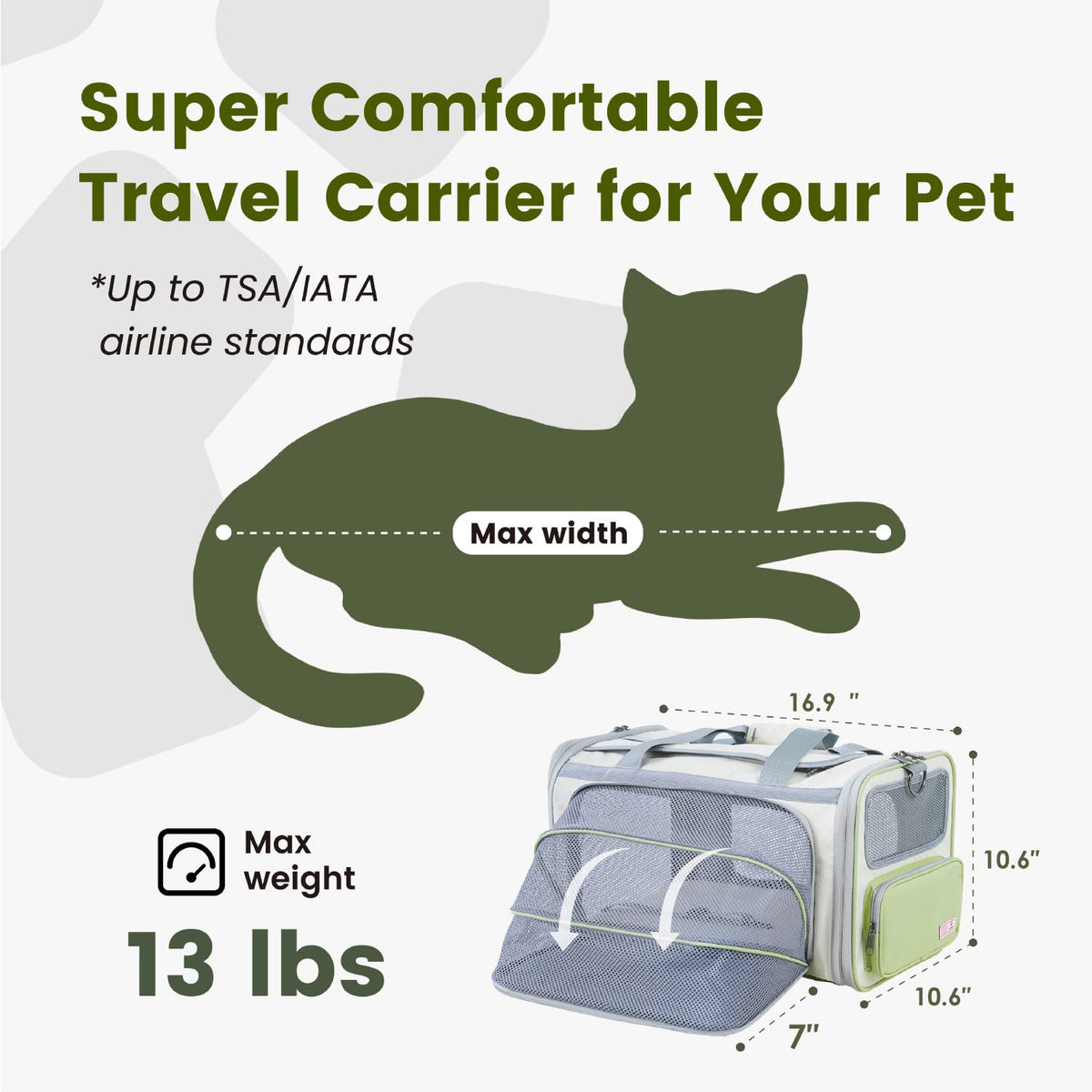Airline Approved Expandable Cat Carrier U756481