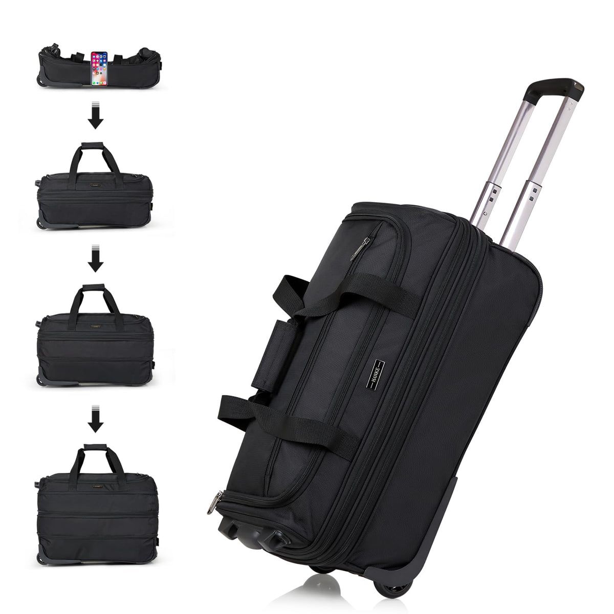 Expandable Carry On Luggage with Wheels Foldable Duffle Bag S5914