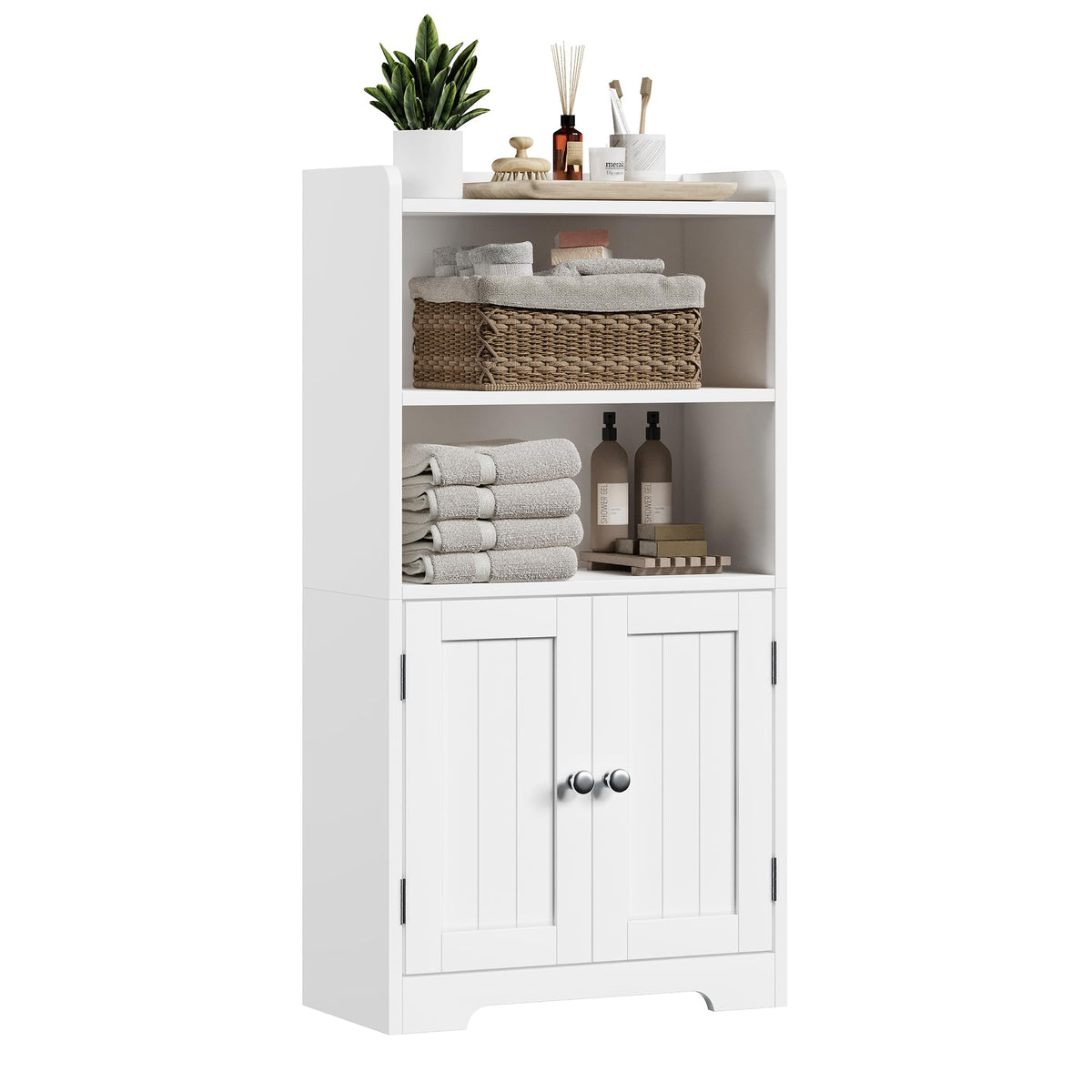 Small Bathroom Storage Cabinet with 2 Door and Shelves Q91770