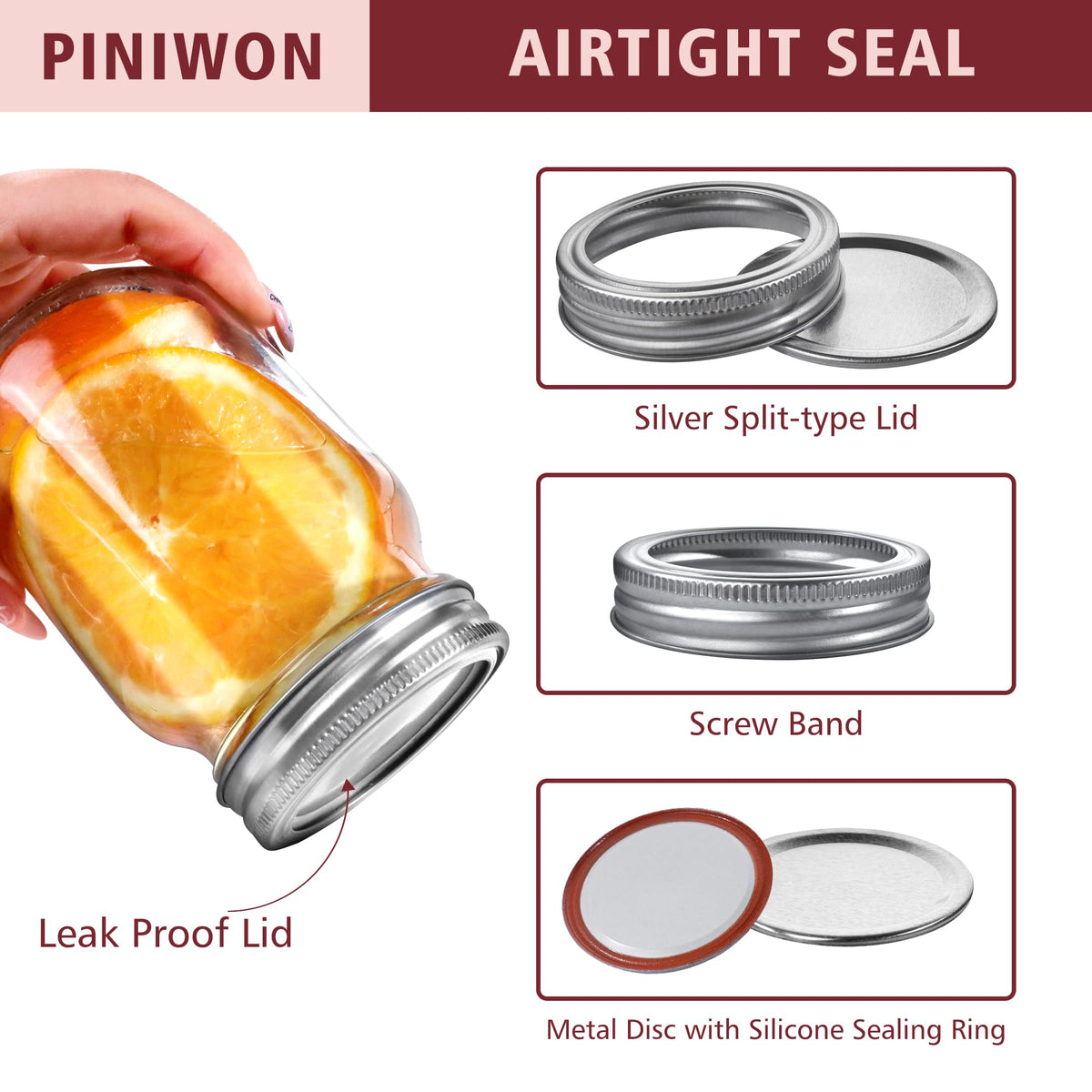 16 oz Mason Jars with Lids and Bands, 15 Pack U7949