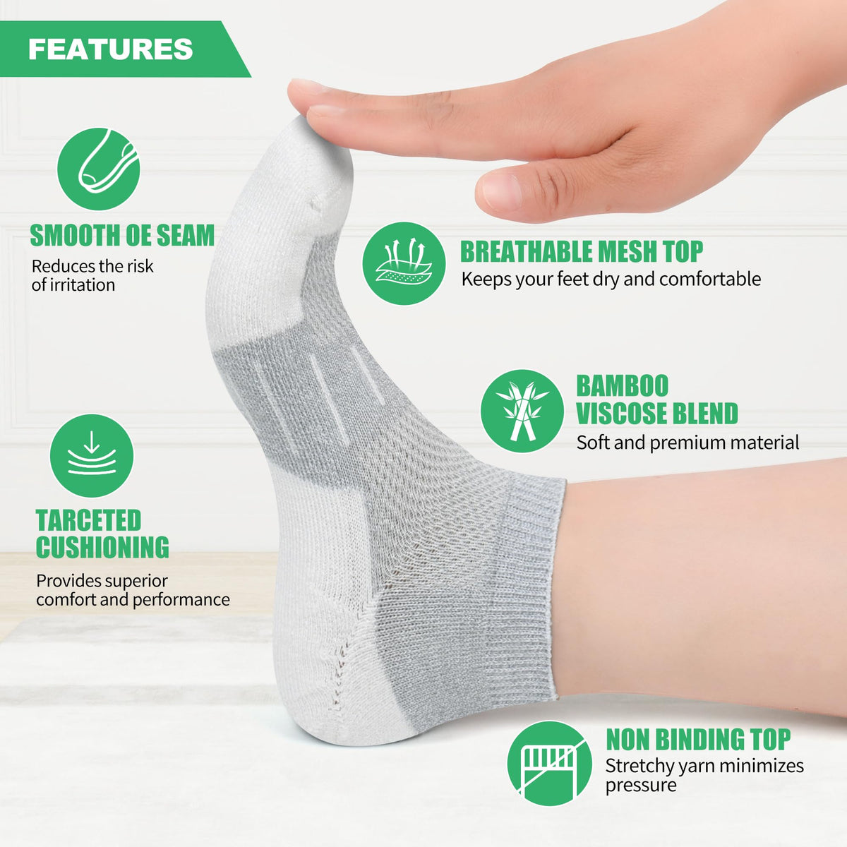 Low Cut Bamboo Viscose Diabetic Socks E637