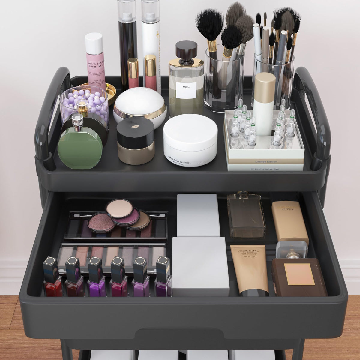 4-Tier Utility Cart with Drawer & Wheels L41886
