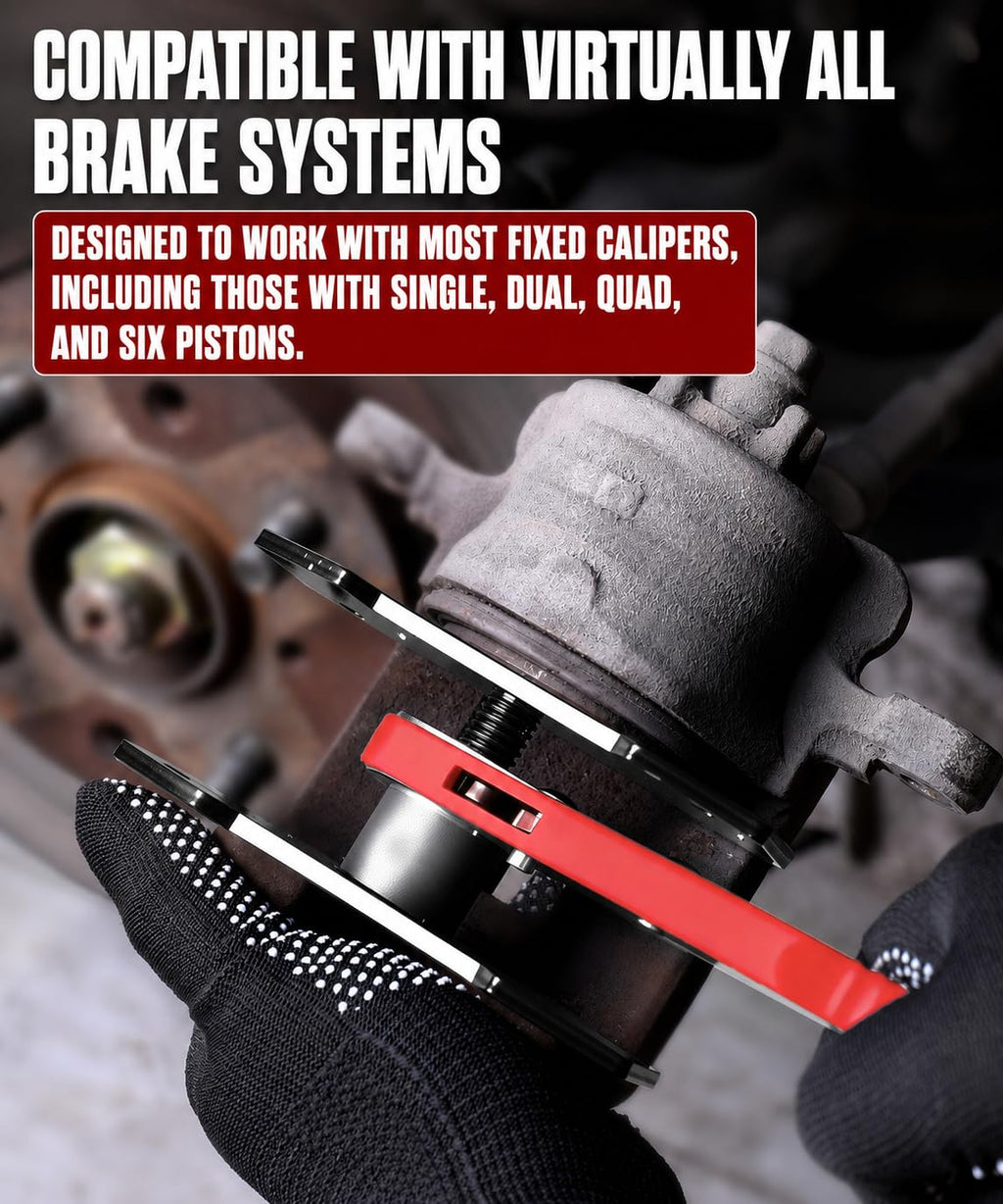 Brake Caliper Compression Tool with 2 Steel Plates and 2 Hooks Q4341