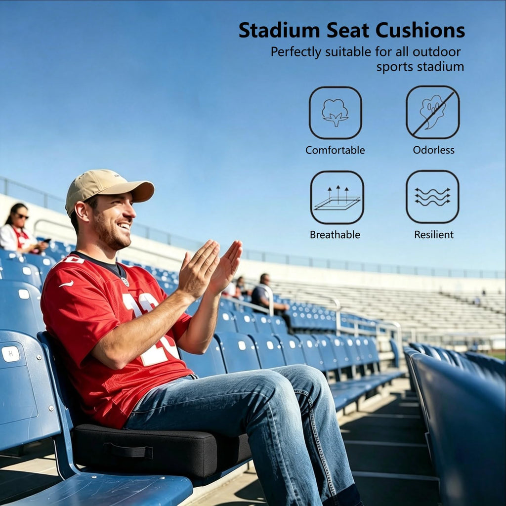 2 Pack Extra Thick Portable Bleacher Seat Cushions with Handle X85894