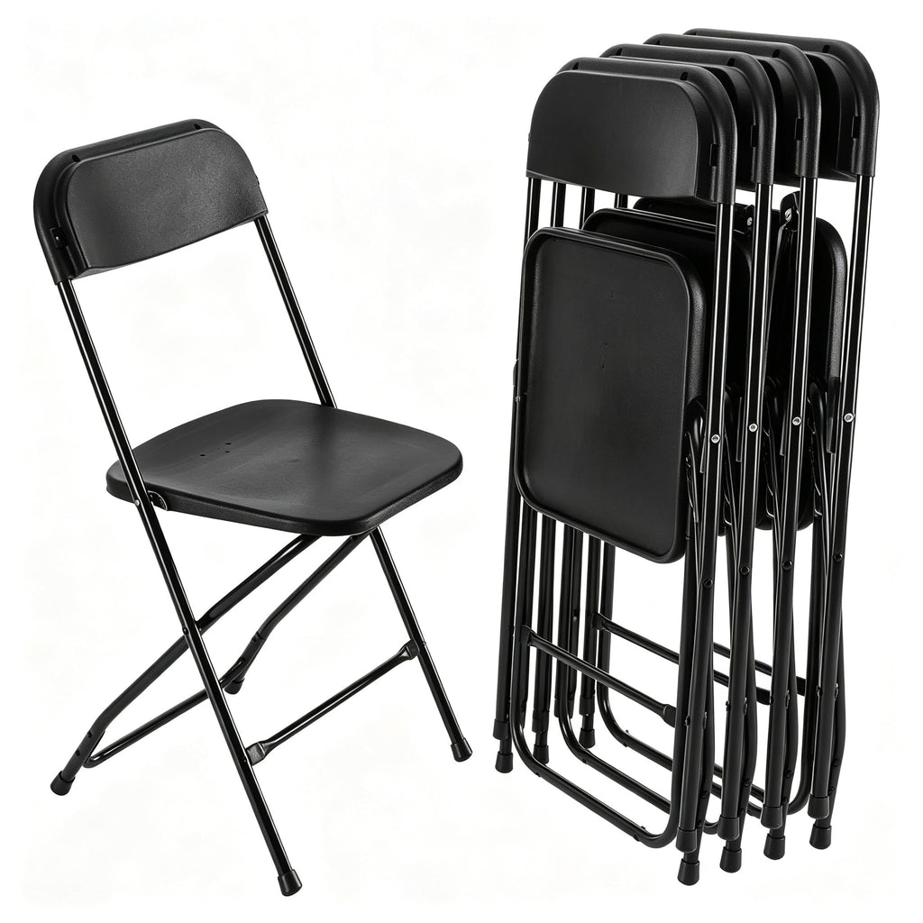 4 Pack Black Plastic Folding Chairs L717