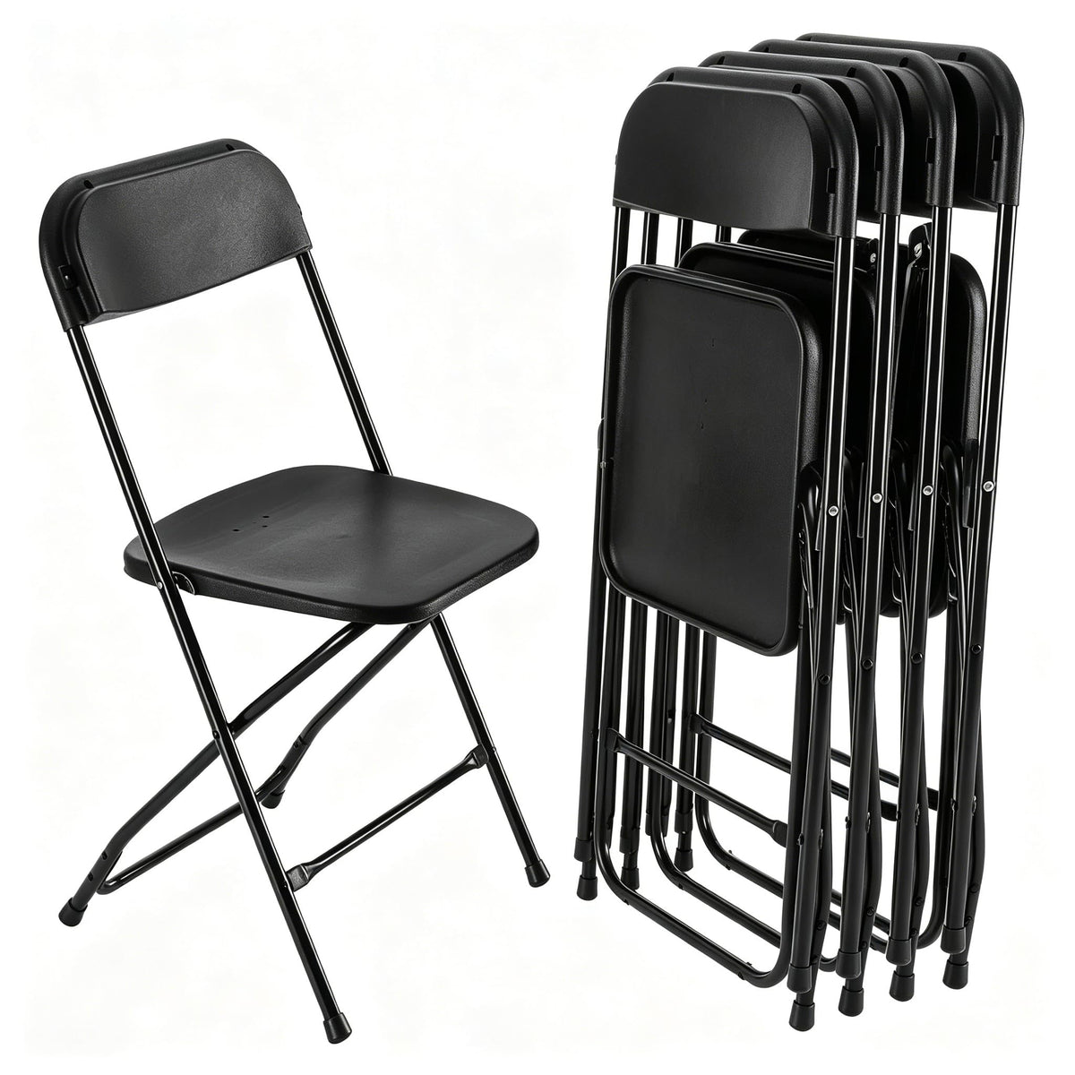 4 Pack Black Plastic Folding Chairs L717