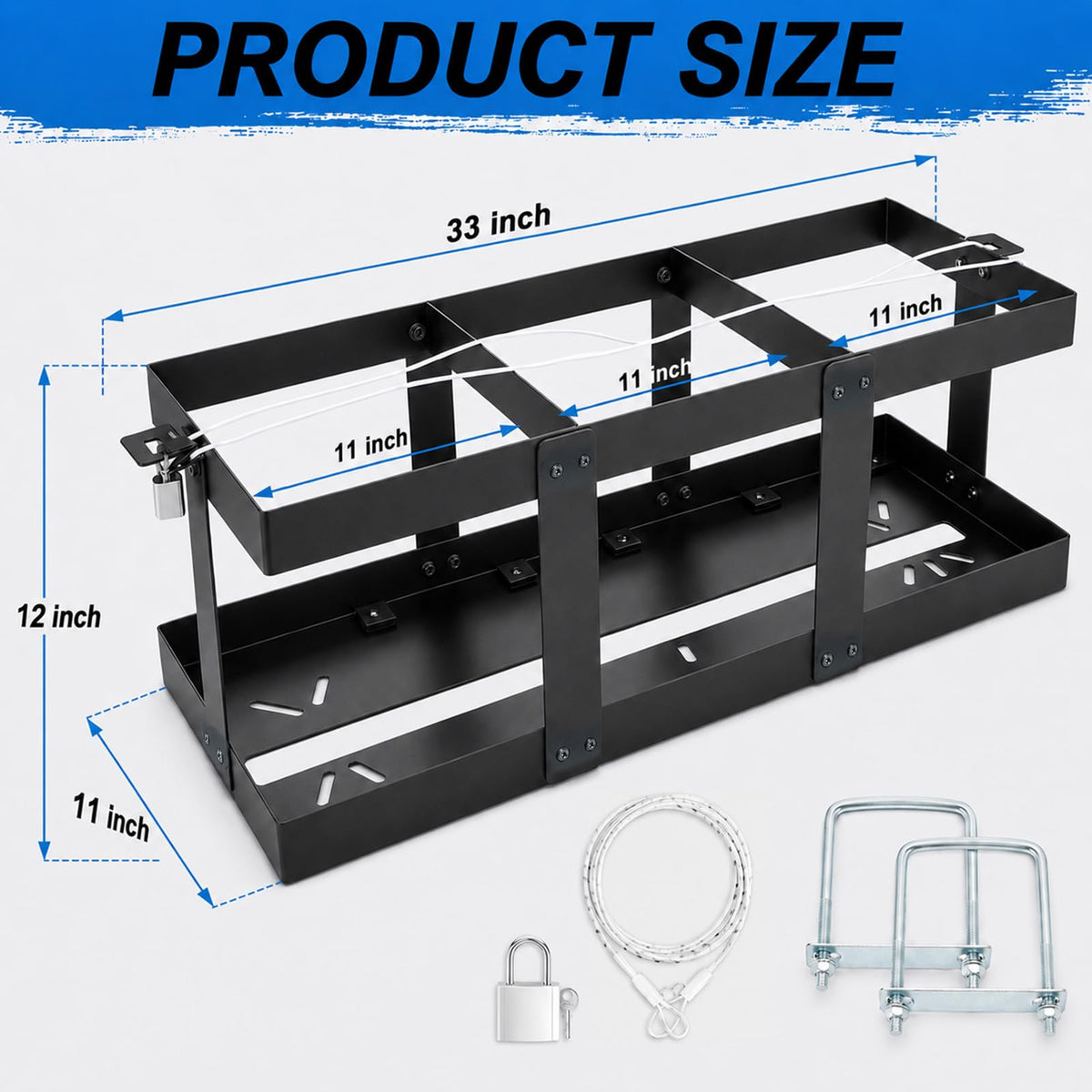 Stainless Steel Gas Can Holder for Three 5 Gallon Fuel Containers Q59329