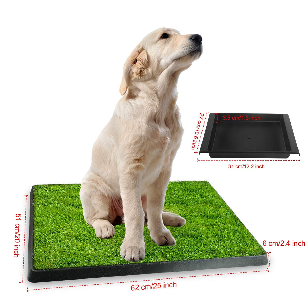 Indoor Dog Toilet with Artificial Grass 25" x 20" S543838